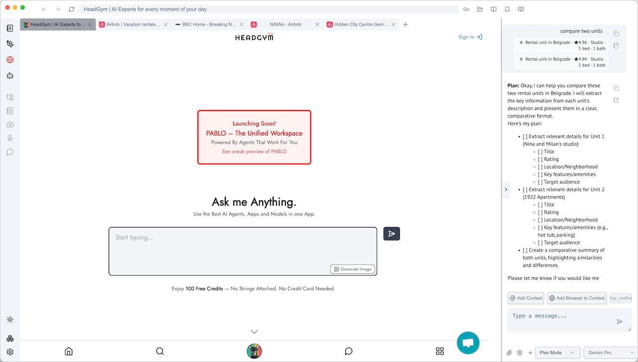 AI Powered Browser feature preview
