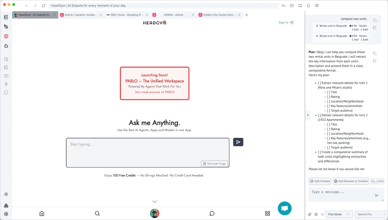 AI Powered Browser feature preview